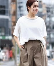 OLKIV44079 eur3(エウルキューブ) 【大きいサイズ】ビジューネックTシャツ ホワイト(90)