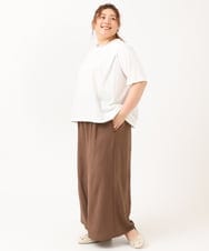 OLKIV44079 eur3(エウルキューブ) 【大きいサイズ】ビジューネックTシャツ ホワイト(90)