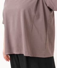 OLKIV44079 eur3(エウルキューブ) 【大きいサイズ】ビジューネックTシャツ ダークグレー(93)