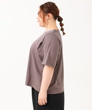 OLKIV44079 eur3(エウルキューブ) 【大きいサイズ】ビジューネックTシャツ ダークグレー(93)