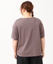 OLKIV44079 eur3(エウルキューブ) 【大きいサイズ】ビジューネックTシャツ ダークグレー(93)