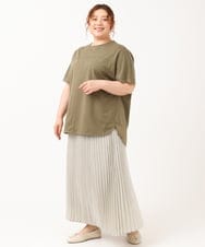 OLKIV47079 eur3(エウルキューブ) 【大きいサイズ/接触冷感】シアーコンビカットソー カーキ(36)