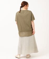 OLKIV47079 eur3(エウルキューブ) 【大きいサイズ/接触冷感】シアーコンビカットソー カーキ(36)