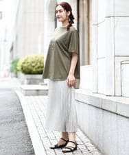 OLKIV47079 eur3(エウルキューブ) 【大きいサイズ/接触冷感】シアーコンビカットソー カーキ(36)