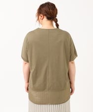 OLKIV47079 eur3(エウルキューブ) 【大きいサイズ/接触冷感】シアーコンビカットソー カーキ(36)