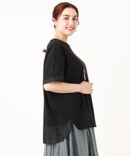 OLKIV47079 eur3(エウルキューブ) 【大きいサイズ/接触冷感】シアーコンビカットソー ブラック(94)