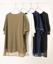 OLKIV47079 eur3(エウルキューブ) 【大きいサイズ/接触冷感】シアーコンビカットソー ブラック(94)