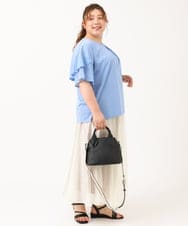 OLKIV57054 eur3(エウルキューブ) 【大きいサイズ/a.v.v×eur3】シフォンケープカットソー ライトブルー(50)