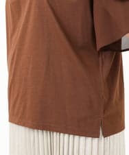 OLKIV57054 eur3(エウルキューブ) 【大きいサイズ/a.v.v×eur3】シフォンケープカットソー ダークブラウン(87)