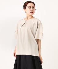 OLKIV57054 eur3(エウルキューブ) 【大きいサイズ/a.v.v×eur3】シフォンケープカットソー ライトグレー(91)