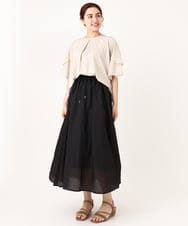OLKIV57054 eur3(エウルキューブ) 【大きいサイズ/a.v.v×eur3】シフォンケープカットソー ライトグレー(91)