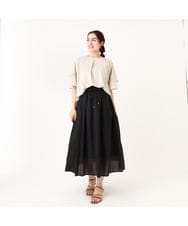 OLKIV57054 eur3(エウルキューブ) 【大きいサイズ/a.v.v×eur3】シフォンケープカットソー ライトグレー(91)