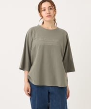 OLKJA03069 eur3(エウルキューブ) 【WEB先行販売】【大きいサイズ】ロゴ刺繍ラグランカットソー カーキ(36)