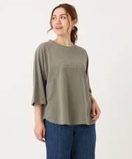 OLKJA03069 eur3(エウルキューブ) 【WEB先行販売】【大きいサイズ】ロゴ刺繍ラグランカットソー カーキ(36)