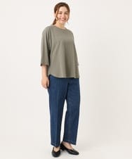 OLKJA03069 eur3(エウルキューブ) 【WEB先行販売】【大きいサイズ】ロゴ刺繍ラグランカットソー カーキ(36)