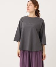 OLKJA03069 eur3(エウルキューブ) 【WEB先行販売】【大きいサイズ】ロゴ刺繍ラグランカットソー ダークグレー(93)