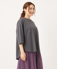 OLKJA03069 eur3(エウルキューブ) 【WEB先行販売】【大きいサイズ】ロゴ刺繍ラグランカットソー ダークグレー(93)