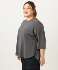 OLKJA03069 eur3(エウルキューブ) 【WEB先行販売】【大きいサイズ】ロゴ刺繍ラグランカットソー ダークグレー(93)