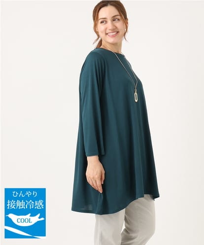 OLKJA04069 eur3 【大きいサイズ/UVカット/吸水速乾】接触冷感ジャージーチュニック