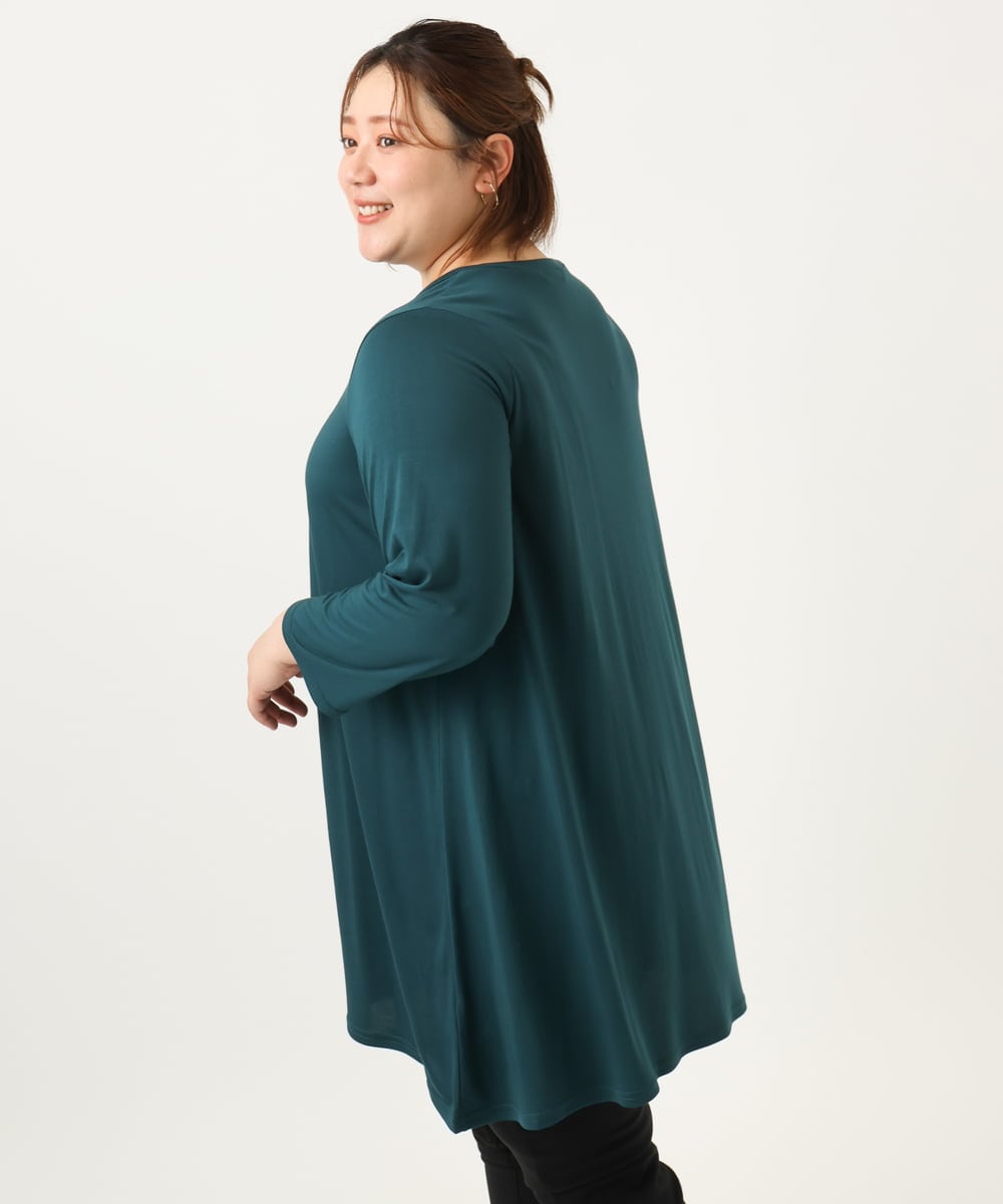 OLKJA04069 eur3(エウルキューブ) 【大きいサイズ/UVカット/吸水速乾】接触冷感ジャージーチュニック グリーン(35)