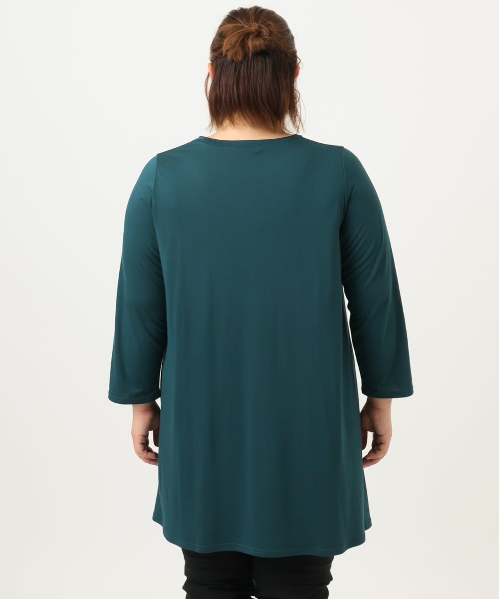OLKJA04069 eur3(エウルキューブ) 【大きいサイズ/UVカット/吸水速乾】接触冷感ジャージーチュニック グリーン(35)