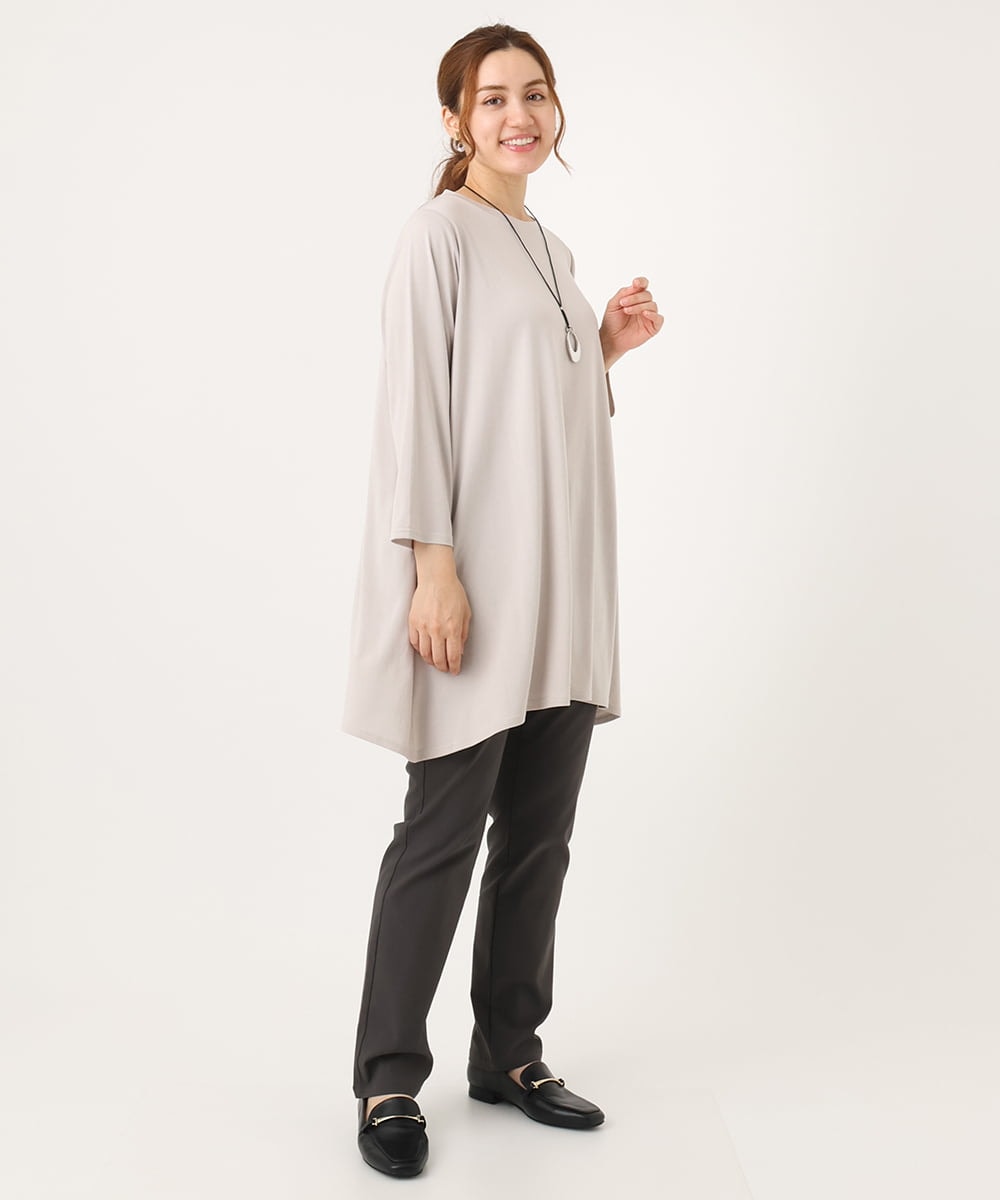 OLKJA04069 eur3(エウルキューブ) 【大きいサイズ/UVカット/吸水速乾】接触冷感ジャージーチュニック グレージュ(89)
