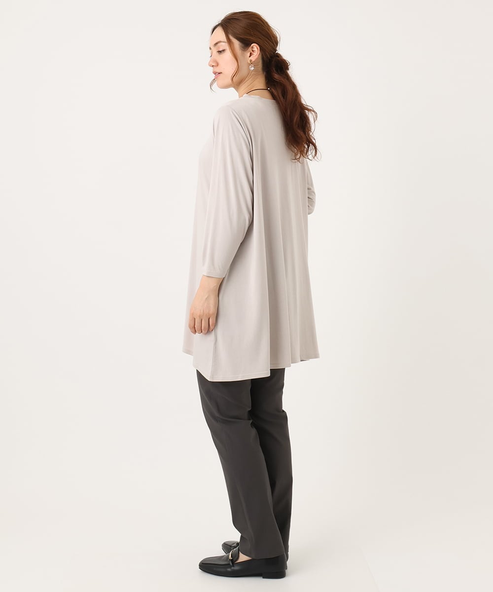 OLKJA04069 eur3(エウルキューブ) 【大きいサイズ/UVカット/吸水速乾】接触冷感ジャージーチュニック グレージュ(89)