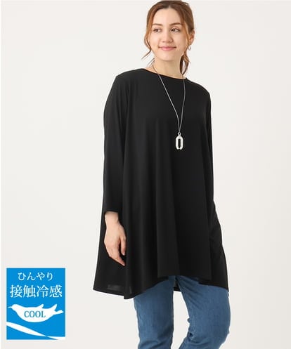 OLKJA04069 eur3 【大きいサイズ/UVカット/吸水速乾】接触冷感ジャージーチュニック
