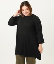 OLKJA04069 eur3(エウルキューブ) 【大きいサイズ/UVカット/吸水速乾】接触冷感ジャージーチュニック ブラック(94)