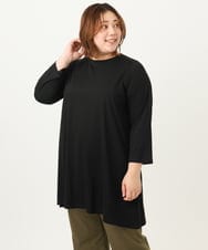 OLKJA04069 eur3(エウルキューブ) 【大きいサイズ/UVカット/吸水速乾】接触冷感ジャージーチュニック ブラック(94)