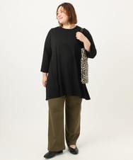 OLKJA04069 eur3(エウルキューブ) 【大きいサイズ/UVカット/吸水速乾】接触冷感ジャージーチュニック ブラック(94)