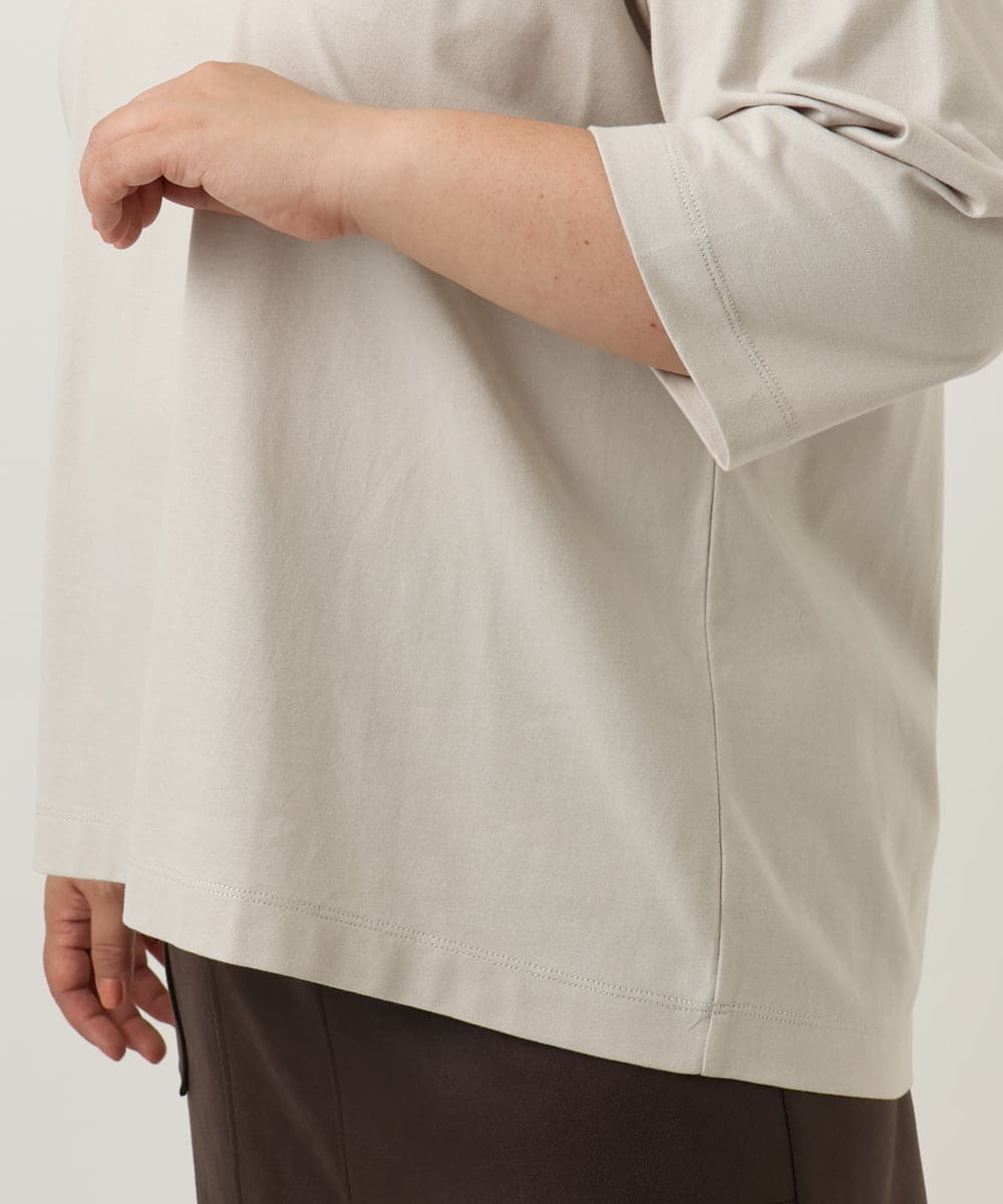 OLKJA05049 eur3(エウルキューブ) 【大きいサイズ】エンボスロゴTシャツ グレージュ(89)