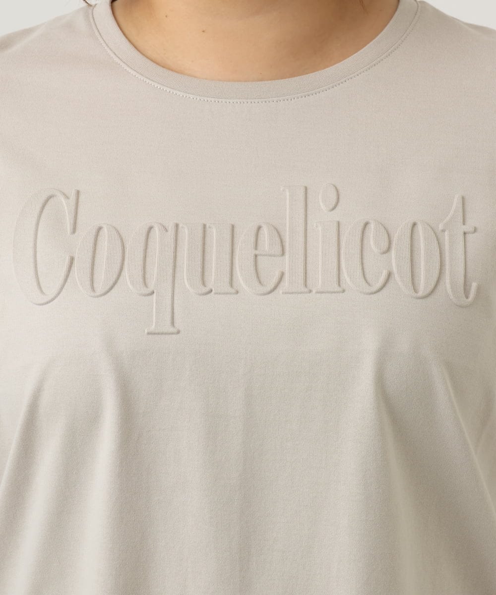OLKJA05049 eur3(エウルキューブ) 【大きいサイズ】エンボスロゴTシャツ グレージュ(89)