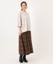 OLKJA05049 eur3(エウルキューブ) 【大きいサイズ】エンボスロゴTシャツ グレージュ(89)