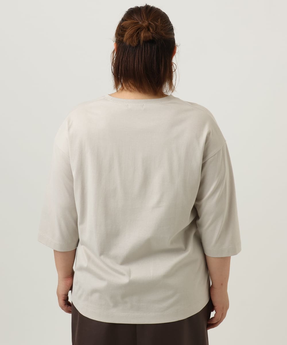 OLKJA05049 eur3(エウルキューブ) 【大きいサイズ】エンボスロゴTシャツ グレージュ(89)