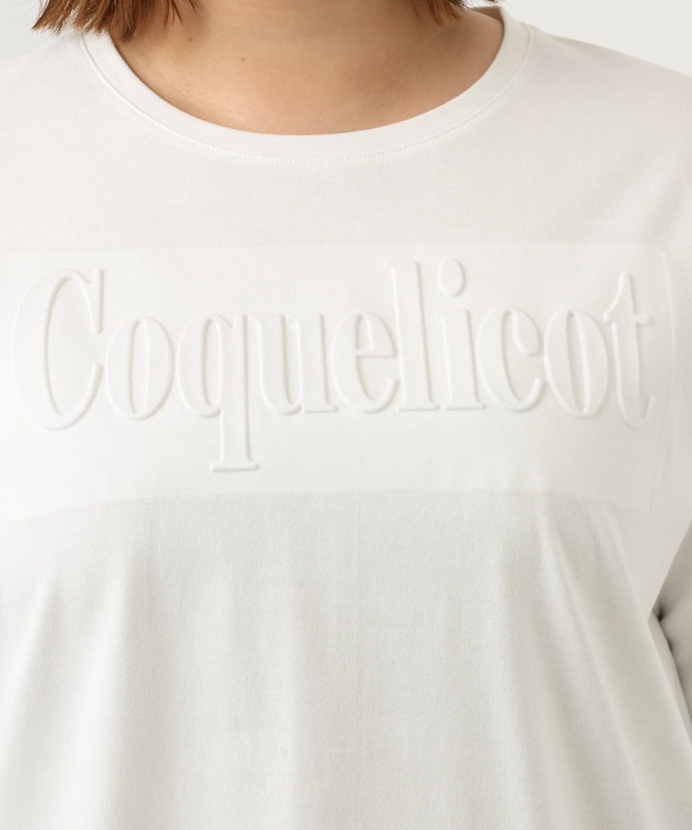 OLKJA05049 eur3(エウルキューブ) 【大きいサイズ】エンボスロゴTシャツ ホワイト(90)