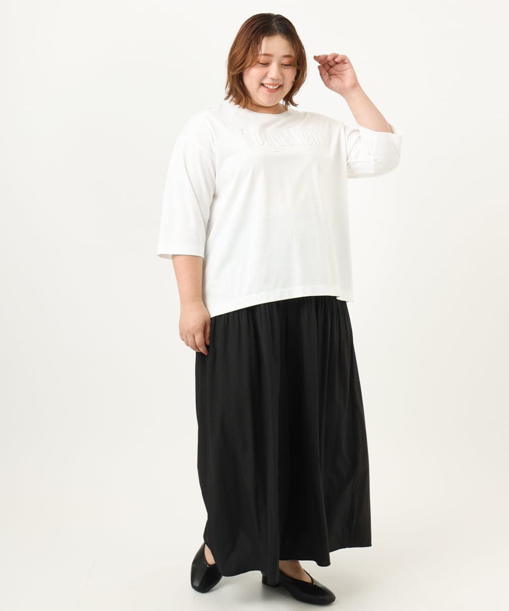 OLKJA05049 eur3(エウルキューブ) 【大きいサイズ】エンボスロゴTシャツ ホワイト(90)