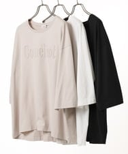 OLKJA05049 eur3(エウルキューブ) 【大きいサイズ】エンボスロゴTシャツ ブラック(94)