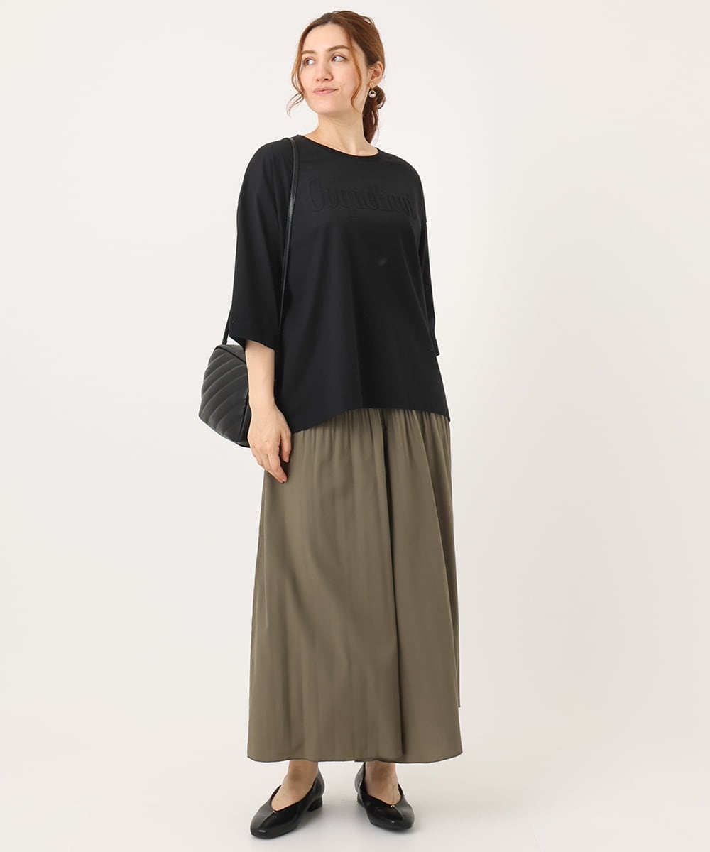 OLKJA05049 eur3(エウルキューブ) 【大きいサイズ】エンボスロゴTシャツ ブラック(94)