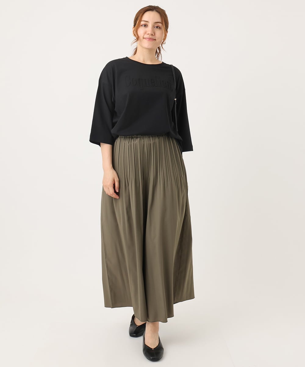 OLKJA05049 eur3(エウルキューブ) 【大きいサイズ】エンボスロゴTシャツ ブラック(94)