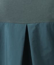 OLKJA13089 eur3(エウルキューブ) 【大きいサイズ/LAVEANGE×eur3】シャーリング異素材ドッキングプルオーバー グリーン(35)