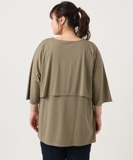 OLKJA19069 eur3(エウルキューブ) 【大きいサイズ】ケープデザインカットソー カーキ(36)