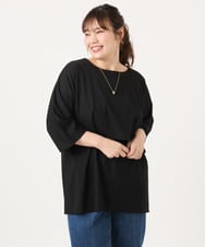 OLKJA19069 eur3(エウルキューブ) 【大きいサイズ】ケープデザインカットソー ブラック(94)