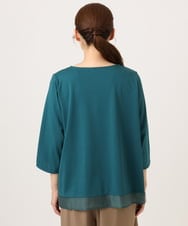 OLKJD01079 eur3(エウルキューブ) 【WEB先行販売】【大きいサイズ/接触冷感/UVカット】Vネック裾シア―カットソー グリーン