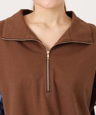 OLKJD02099 eur3(エウルキューブ) 【WEB先行販売】【大きいサイズ】シャツレイヤードトップス ダークブラウン