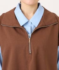 OLKJD02099 eur3(エウルキューブ) 【WEB先行販売】【大きいサイズ】シャツレイヤードトップス ダークブラウン