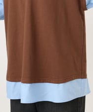 OLKJD02099 eur3(エウルキューブ) 【WEB先行販売】【大きいサイズ】シャツレイヤードトップス ダークブラウン