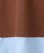 OLKJD02099 eur3(エウルキューブ) 【WEB先行販売】【大きいサイズ】シャツレイヤードトップス ダークブラウン