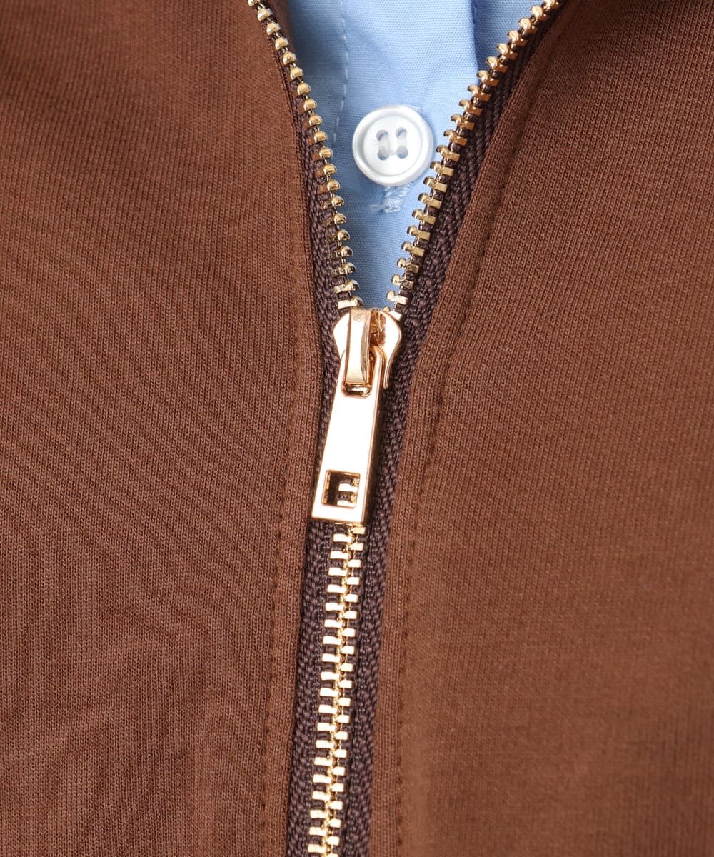 OLKJD02099 eur3(エウルキューブ) 【WEB先行販売】【大きいサイズ】シャツレイヤードトップス ダークブラウン