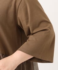 OLKJD04089 eur3(エウルキューブ) 【大きいサイズ/LAVEANGE×eur3】チュール切り替えジャージートップス モカ